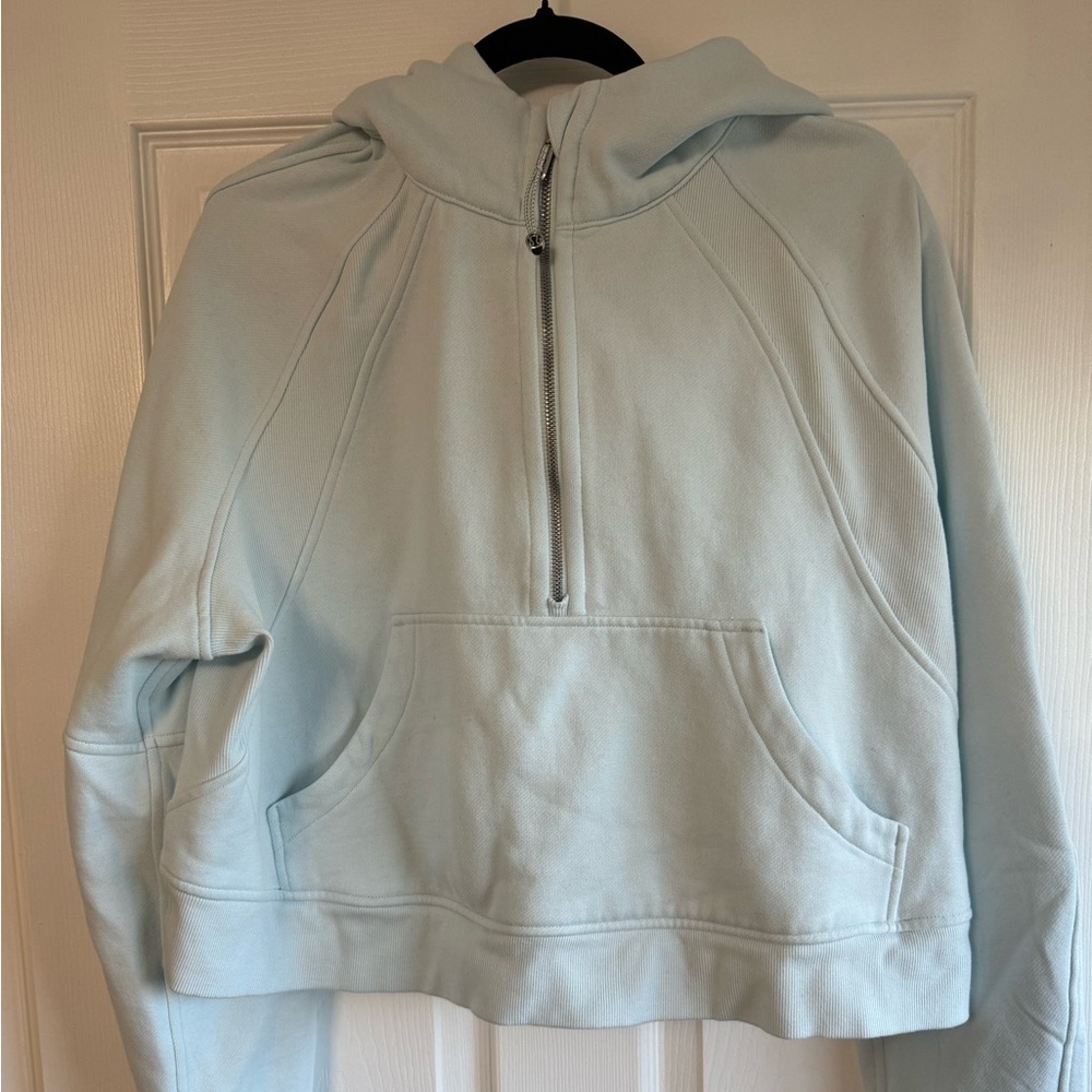 Oversized scuba half zip cropped